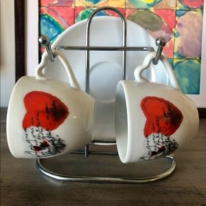 Espresso Cups with Hanging Rack